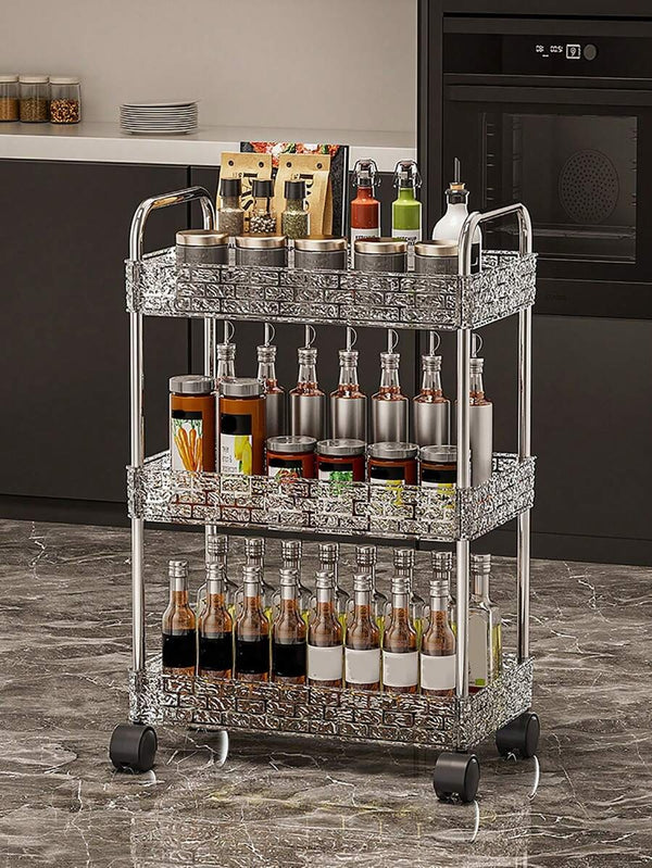 Multifunctional Acrylic Storage Trolley With Wheels