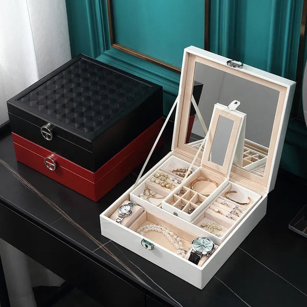 High-end leather jewelry organizer