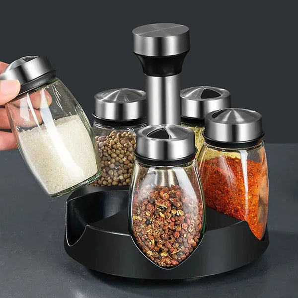 6 Pcs Revolving Spice Jar