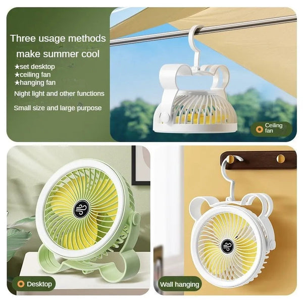 Rechargeable fan with light