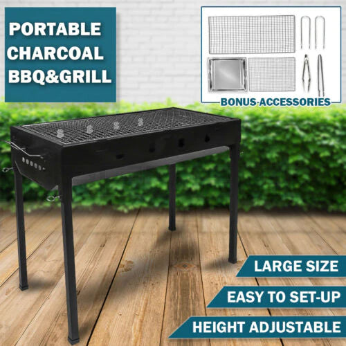Large Outdoor Bbq Grill With Height Adjustment