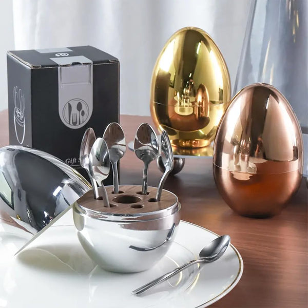 6 Pcs Spoon holder Egg Gold