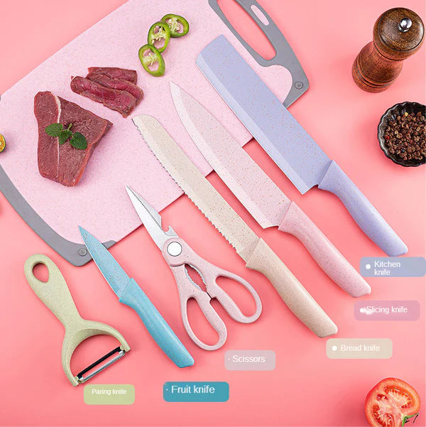 6 Pcs Colorful Knife Set