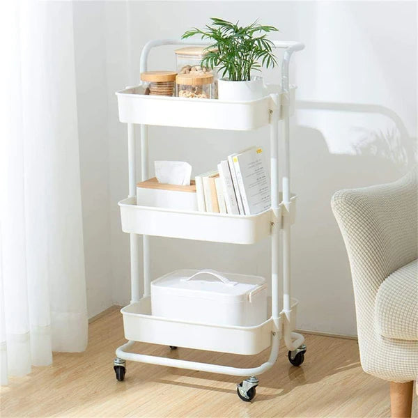 3 Tier Kitchen Trolley Rack (Plastic)