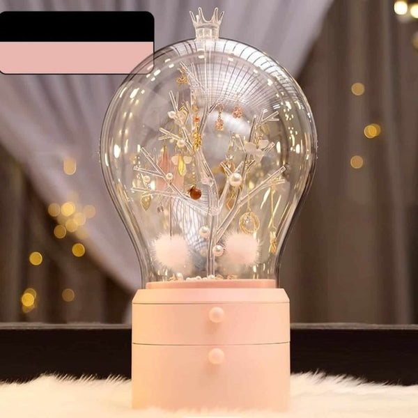 Minimal Makeup and Jewelry Storage With LED Bulb