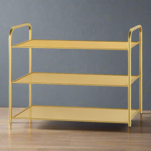 Metal Shoe Rack Golden