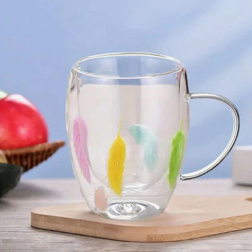 Borosilicate Colorful Double Wall Glass Mug