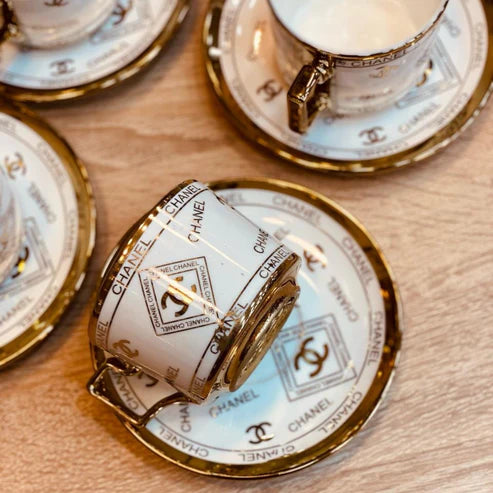 Ceramic Tea Cups With Saucers Set