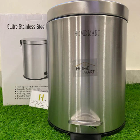 5 Litre Stainless Steel Step Dustbin