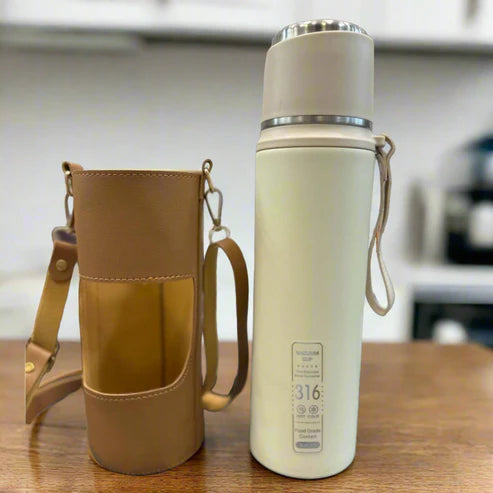 Stainless Steel Bottle With Leather Cover