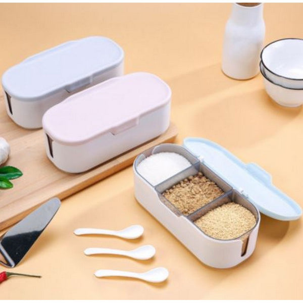 Separated Seasoning Spice Box With Spoon