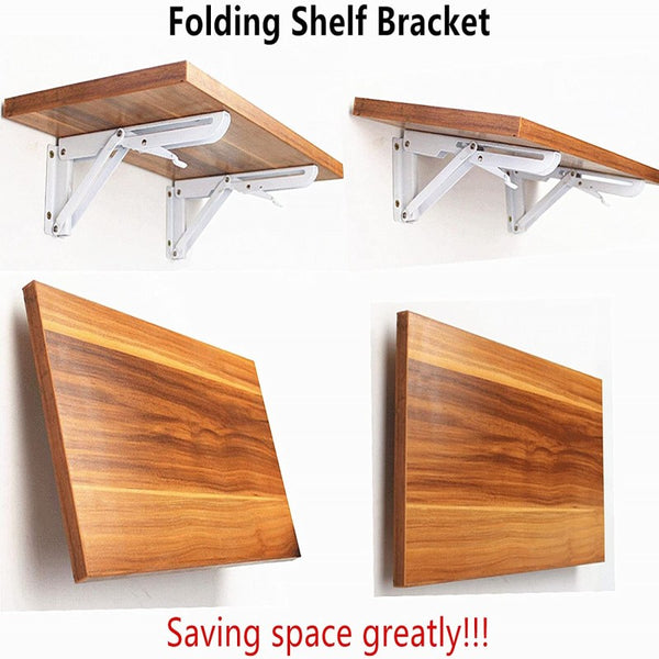 SmartCart™ Wall Mounted Folding Wooden Shelf Rack Board Heavy Duty Brackets