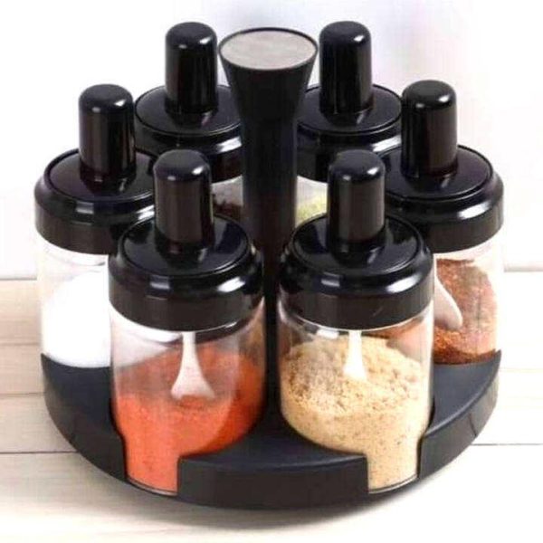 6 Pcs Revolving Spice Jar